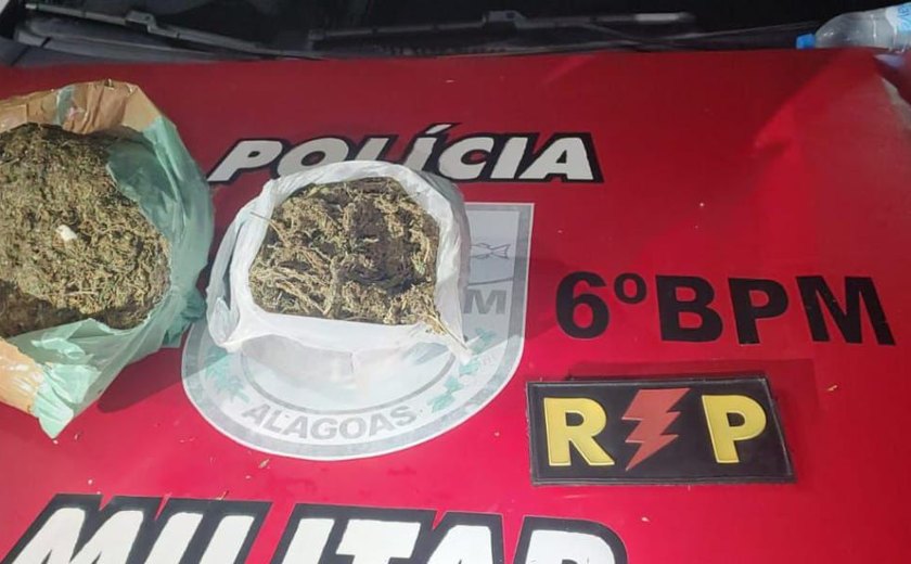 PM apreende arma de fogo e 1,2kg de maconha após abordagens em Maragogi