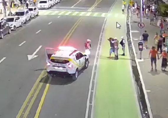 Videomonitoramento da SSP flagra prisão após agressão com faca na orla de Maceió