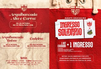 CRB inicia venda de ingressos para duelo contra o Novorizontino pela Série B