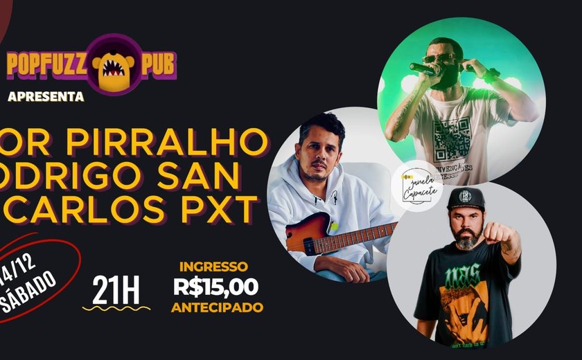 Rodrigo SAN, Vitor Pirralho e Dj Carlos PXT realizam show neste sábado