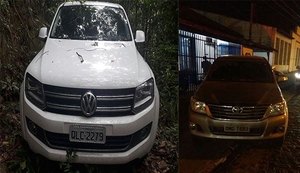 Polícia recupera duas camionetes roubadas