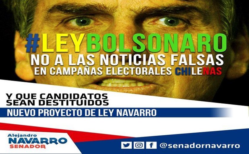 Senador chileno sugere a 'Lei Bolsonaro' para combater fake news
