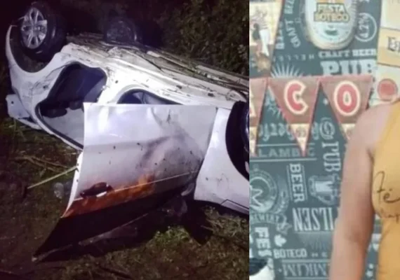 Capotamento na BR-423 em Delmiro Gouveia deixa uma pessoa morta e quatro feridas