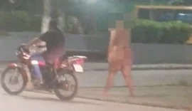 Homem é flagrado por populares andando completamente pelado em rua de São Miguel dos Campos