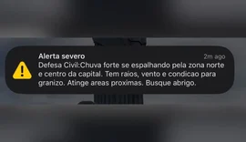 Defesa Civil emite alerta severo para chuva forte, raios e ventos em SP