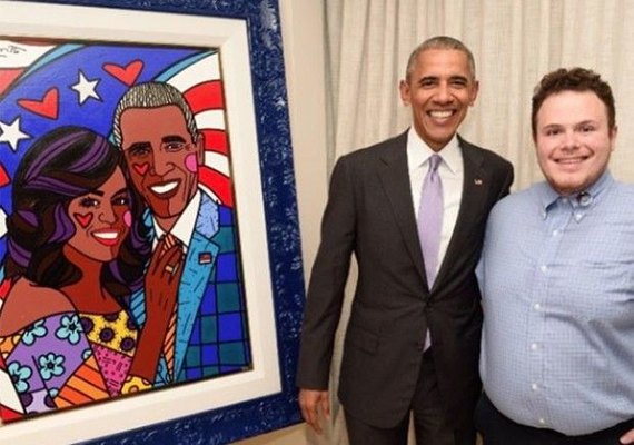 Antes de deixar Casa Branca, Obama ganha retrato feito por Romero Britto