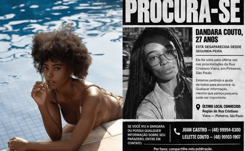 Modelo Dandara Couto é encontrada com vida após 2 dias desaparecida em São Paulo