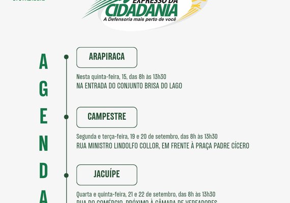 Expresso da Cidadania leva os serviços da Defensoria Pública aos moradores de Campestre e Jacuípe