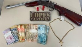 Ações no Sertão e na Zona da Mata de Alagoas têm apreensão de duas espingardas e drogas