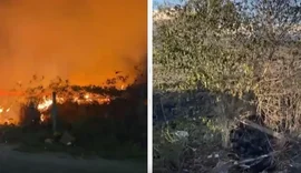 Incêndio de grandes proporções atinge terreno próximo a shopping em Maceió