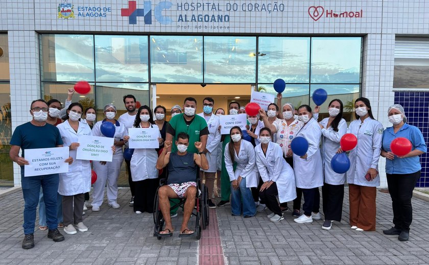 Primeiro transplantado hepático da rede estadual recebe alta do Hospital do Coração Alagoano