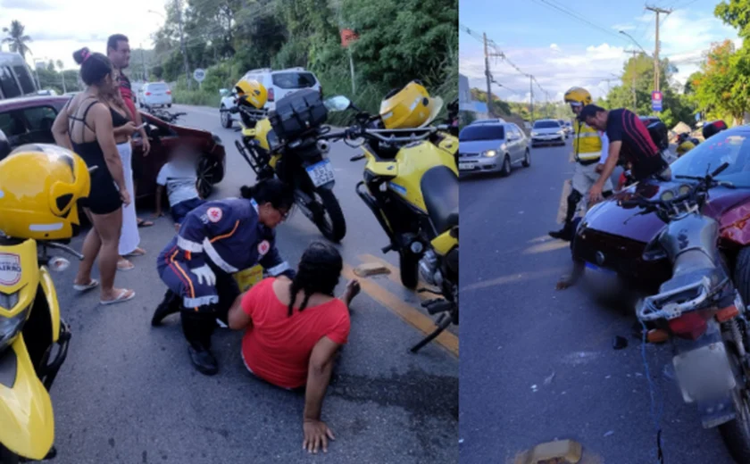 Motociclista de 70 anos é levado para UPA após se envolver em acidente