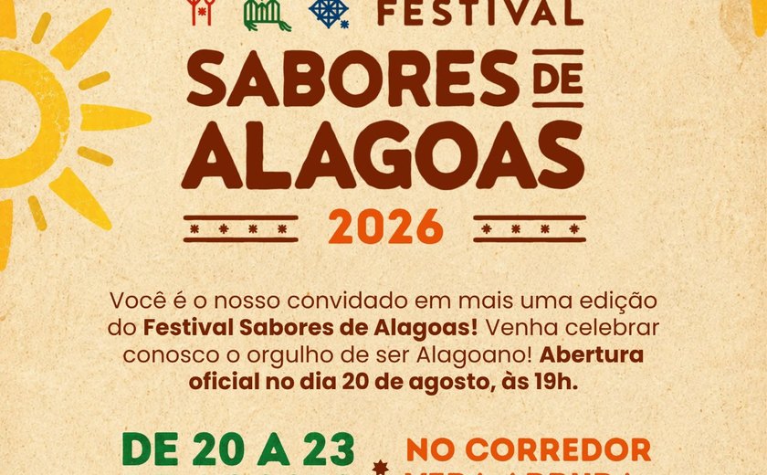 Sabores de Alagoas começa nesta quinta com gastronomia, saúde, cultura e empreendedorismo