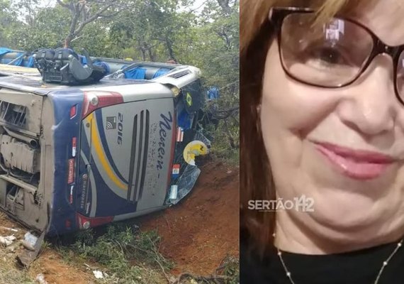 Idosa alagoana morre após galho de árvore perfurar ônibus em acidente em Minas Gerais