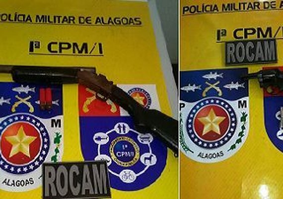 Polícia Militar apreende três armas de fogo durante o sábado em Alagoas