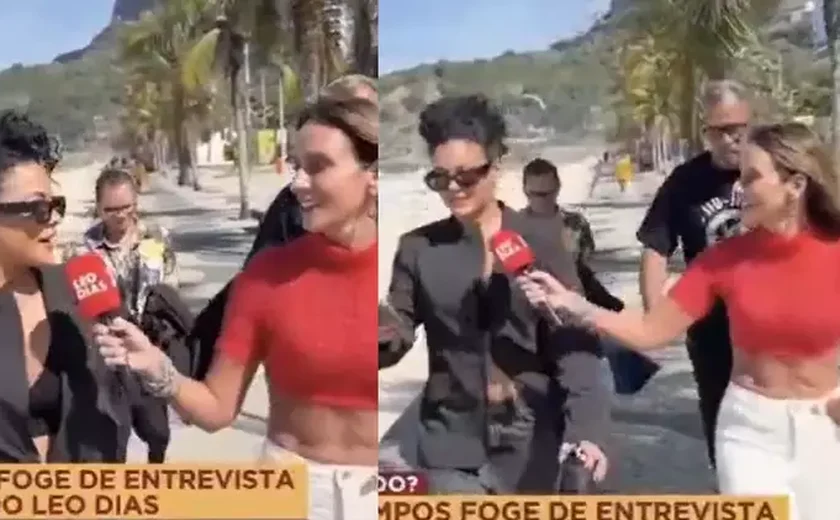 Bella Campos dá fora em repórter, foge e é vaiada pelo público