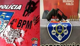 Batalhões apreendem armas de fogo e aparelhos de jogos de azar