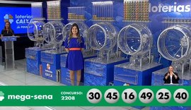Confira as dezenas sorteadas do concurso 2.208 da Mega-Sena