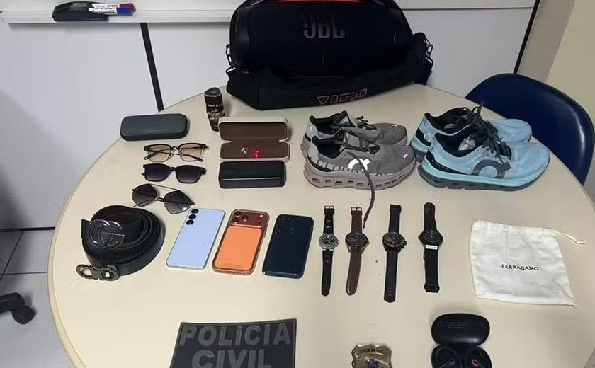 Suspeito de furtos em condomínios de luxo em Alagoas é preso com R$ 113 mil em objetos na Bahia