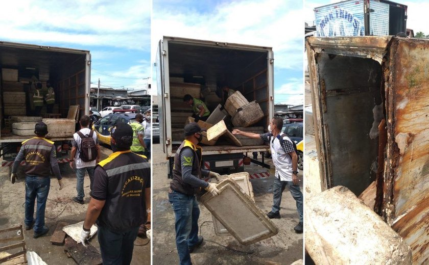 Operação apreende 4 toneladas de equipamentos deteriorados no Mercado da Produção