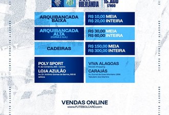 CSA inicia venda de ingressos para jogo que vale o acesso contra o Uberlândia