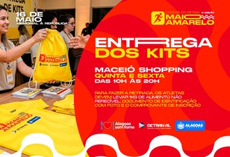 Retirada dos kits da Corrida Maio Amarelo 2026 acontece nesta quinta e sexta