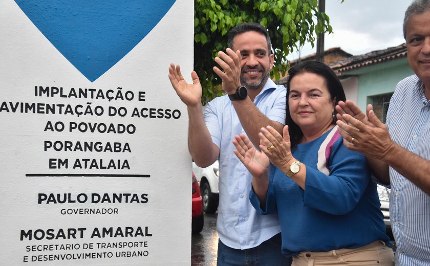 Paulo Dantas inaugura 1,5 km de pavimentação no povoado Porangaba, em Atalaia