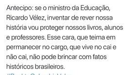 Renan Filho reage a declaração de Vélez diz que vai proteger história do Brasil