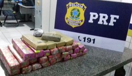 Passageiro de ônibus abordado pela PRF é detido com 25 kg de maconha