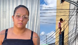 Mãe agradece a policial que salvou filha pendurada em fios de alta tensão em Alagoas