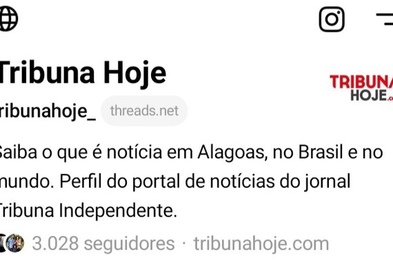 Perfil do Tribuna Hoje no Threads passa dos três mil seguidores em um mês