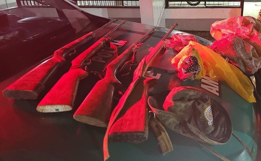 Polícia Militar apreende armas, drogas e animais silvestres na Região Metropolitana