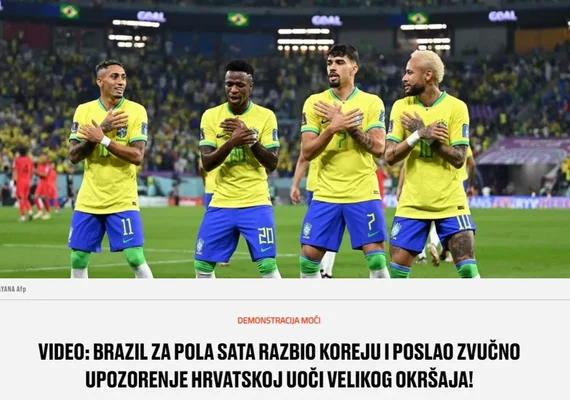 Imprensa da Croácia destaca atropelo do Brasil contra a Coreia: 'maior favorito da Copa'