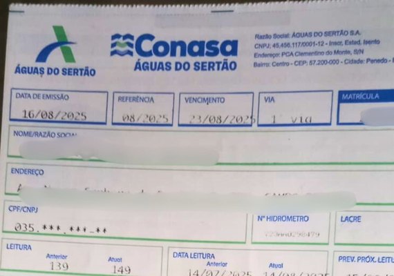 Defensoria Pública busca redução das tarifas de água e esgoto da Águas do Sertão e da Verde Alagoas