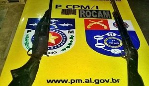 Em ações distintas, PM apreende três armas de fogo em São Miguel dos Campos