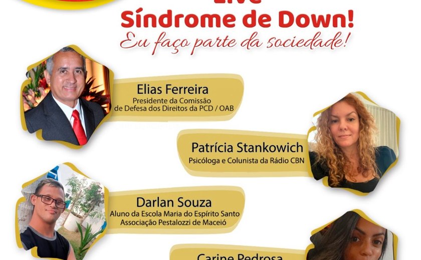 Pestalozzi de Maceió promove live em alusão ao Dia Internacional da Síndrome de Down