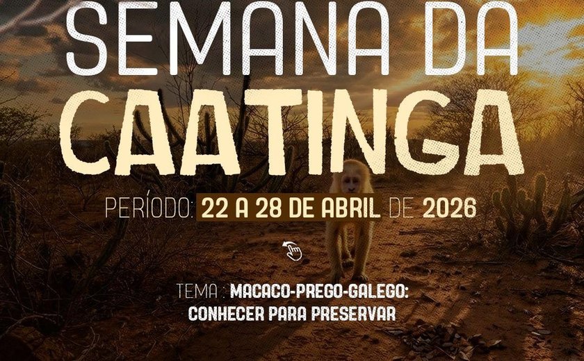 No Sertão de AL, Delmiro lança Semana da Caatinga com foco no macaco prego-galego