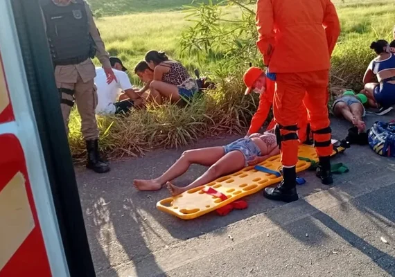 Colisão deixa quatro feridos na BR-104, em União dos Palmares