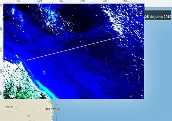 Satélite brasileiro detecta mancha de óleo e amplia cena do vazamento no litoral do RN