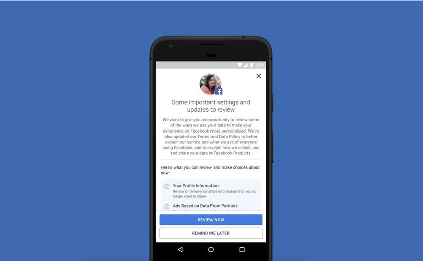 Facebook mostra alerta de privacidade para todos os usuários