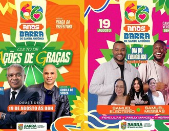 Barra de Santo Antônio celebra 66 anos com fé, tradição, música e uma grande programação