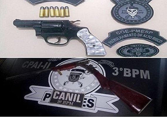 PM apreende duas armas de fogo durante noite de sábado