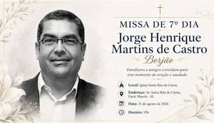 Missa de 7º dia em memória do jornalista Borjão acontece na segunda-feira (31)