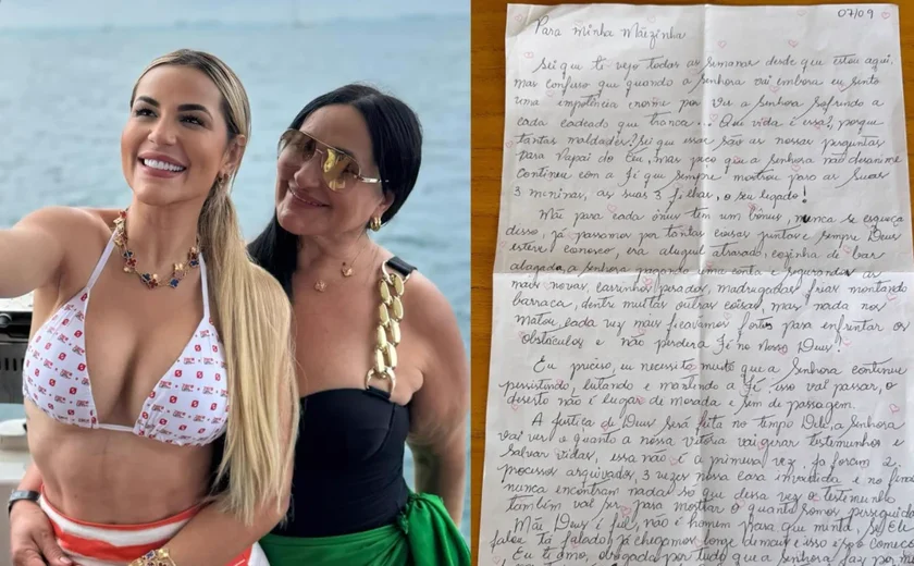 Presa, influenciadora Deolane Bezerra manda nova carta para a mãe e expõe perseguição