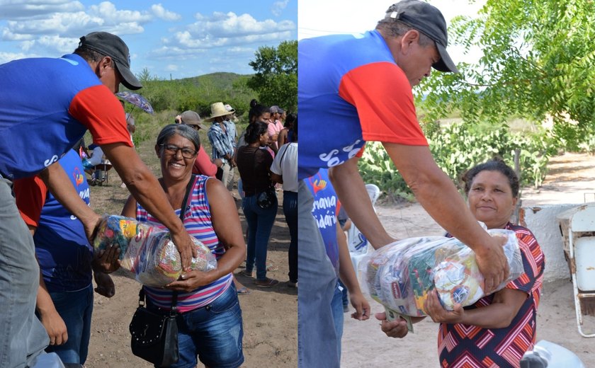Delmiro Gouveia beneficia 4.000 famílias com mais uma distribuição de cestas básicas