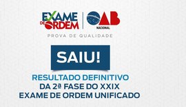 OAB divulga resultado definitivo da 2ª fase do XXIX Exame de Ordem