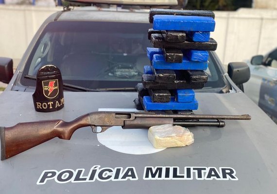 PM apreende mais de 16 kg de drogas e espingarda em Rio Largo