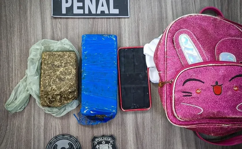 Polícia penal prende três suspeitos que tentavam entrar em presídio com droga dentro de mochila de criança