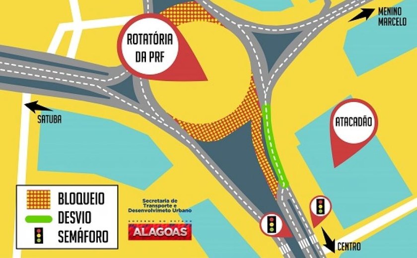 Tráfego na Avenida Durval de Góes Monteiro sofrerá desvio a partir de sábado (19)