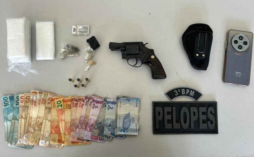 PM prende dois por posse ilegal de arma e tráfico de entorpecentes em Arapiraca